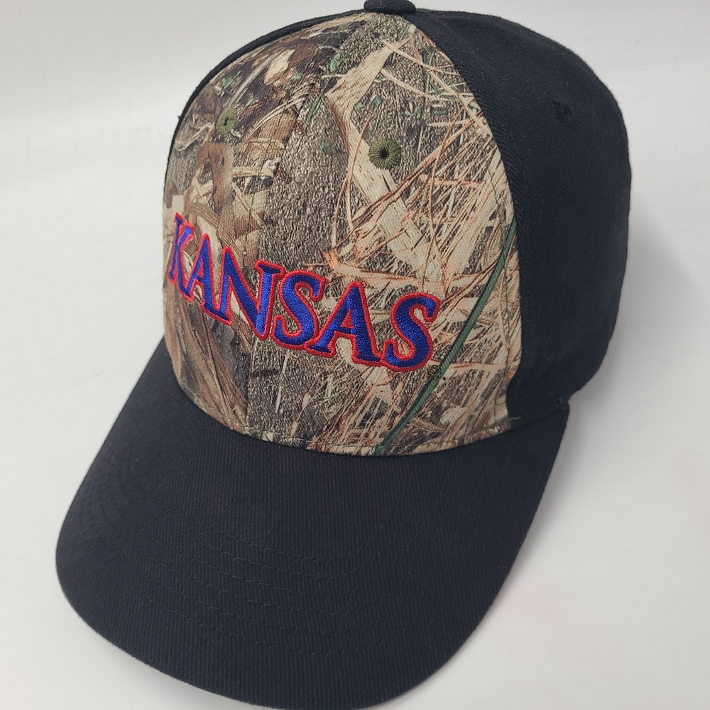 Kansas Jayhawks Hat Adjustable Captivating Headgear Black Camo NCAA University